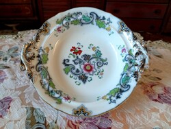 Extrém ritka gyémántjeles angol fajansz füles kínáló tál - Francis Morley - 182 éves!!!