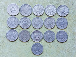 Magyarország 16 db Különböző Érme 1 Forint 1949-1989