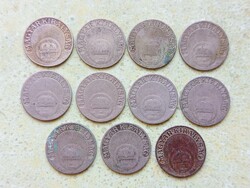 Magyarország 11 db Érme 20 Fillér 1926