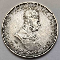 FJ ezüst 1korona Millenniumi 1896