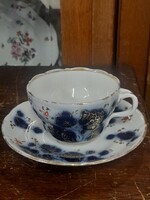 Alt Wien 1852-59,Biedermeier Christian Fischer Kézi Festett,Aranyozott,Vastag Porcelán Csésze Szett.