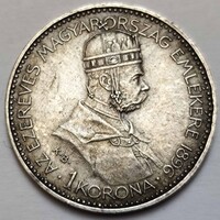 FJ ezüst 1korona Millenniumi 1896
