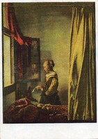 Képeslap:  Johannes Vermeer van Delft festmény.