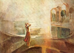 Képeslap:  Egry József festmény.