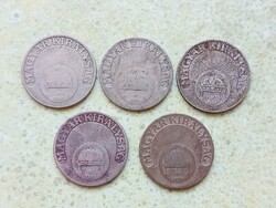 Magyarország 5 db Érme 20 Fillér 1926