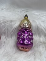 Retro  régi üveg karácsonyfadísz,kislány