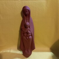 "Mária és a kis Jézus ". Terrakotta/thun figura, szobor, falidísz, dombormű, vallási kegytárgy.