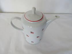 RÉGI, ALFÖLDI CSERESZNYÉS,  NAGY MÉRETŰ  TEÁSKANNA. ALKUKÉPES!