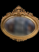 Aranyozott ovális fekvő tükör