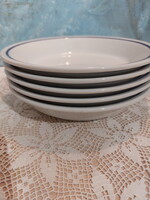 Alföldi menzás kék csíkos, porcelán főzelékes tányér