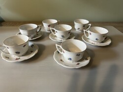 Zsolnay Crest Sealed 'Spattered Flower' Teaset (6+1 pcs)