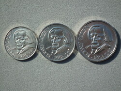 1967 Kodály Zoltán születésének 85. évfordulója ezüst emlékérme sor: 25-50-100 Forint