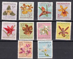 Nicaragua Virágok 1962 Teljes Postatiszta Bélyegsor