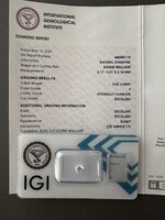 Brilliáns Természetes Gyémánt 0.52 IGI tanúsitvány