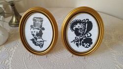 Régi,árnykép gobelin pár