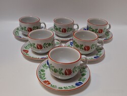 Alföldi  porcelán magyaros mintás kávés csésze készlet