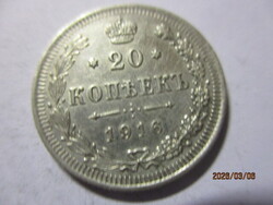 Orosz ország:  ezüst 20 kopejka 1916  XF   Kép szerint