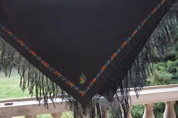 GIGA Antik régi népi vállkendő kendő kézi hímzett népviselet viselet 230 + rojt