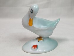 Jelzett porcelán kacsa katicával figura hibátlan állapotban 8 cm. magas