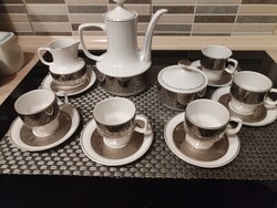 Hollóházi Porcelán Kávéskészlet – Ritka Szürke Madaras Minta (Hibátlan) ​Leírás: Eladó egy gyönyörű