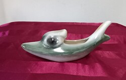 Bodrogkeresztúri retro kerámia hal, lüsztermázas