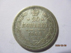 Orosz ország:  ezüst 20 kopejka 1906  XF  RR Kép szerint