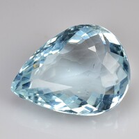 7,97 ct természetes akvamarin – IGI tanúsítvány – körte csiszolás