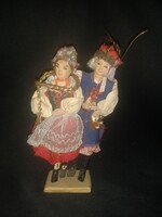 Vintage lengyel néptáncos babapár