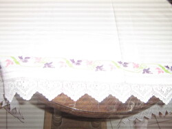 Csodaszép vintage stílusú gépi virág hímzett horgolt csipkés vitrázs függöny