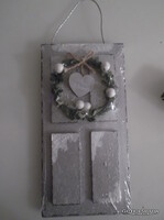 AJTÓ - FA - 20 cm - CSILLÁMOS EZÜST - 20 x 10 cm - NAGY LÁTVÁNYOS