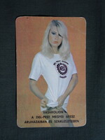 Kártyanaptár,Dél-Pest megyei ÁFÉSZ áruház,szaküzletek,női modell,1980, (1)  ,sérült,