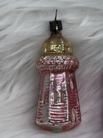 Retro  régi üveg karácsonyfadísz,világítótorony