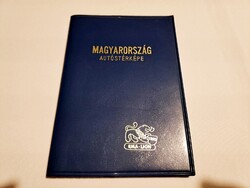 1983-as Magyarország autóstérképe, zsebtérkép bőr tartóban, Kartográfiai Vállalat