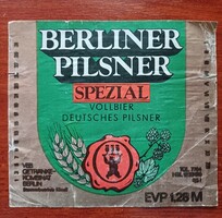 Sör cimke Berliner Pilsner Spezial DDR