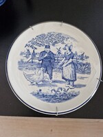 Royal Delft (Delfts by Boch), hibátlan, vintage belga gyártmányú 15cm átmérőjű tányér