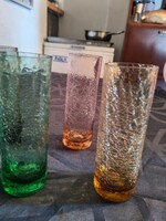 Repesztett üveg színes pohár készlet