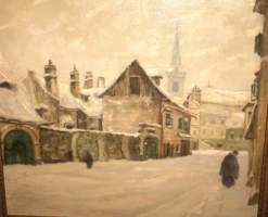 TAVASZI AKCIÓ! NAGYMÉRETŰ  EREDETI CSODÁS GYÖMRŐI SÁNDOR JÓZSEF /1887-1936/ : HÓFEDTE VÁROS