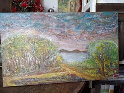 JÁK PÉTER 2025 o/v 55X33 cm "Tópart"