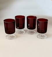 Vintage Luminarc Cavalier France mély bordó borospohár készlet (4 darabos)