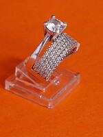 925-ös sterling ezüst amerikai fazonú szoliter gyűrű 54-es méret