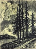 Charcoal drawing marked 1Z259: 