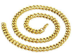 Brand new gold color stainless steel necklace which is scatchable or does not fade and is excellent