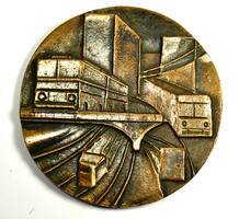 1970 körül magyar szobrász : BKV BRONZ PLAKETT