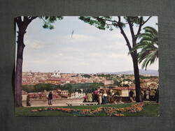 Képeslap,Olaszország,Róma,Gianicolo-dombról (Janiculum) nyíló panoráma,1969-