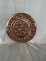 Kézműves vörösréz fali dísztányér