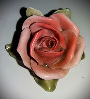 Antik KARL ENS - VOLKSTEDT porcelán rózsa asztali névjegytartó 6 x 6 x 6 cm a képek szerint