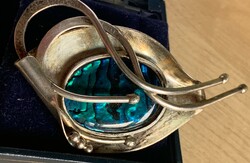 KITŰZŐ-alpakka/german silver/,PAUA kagyló diszitéssel-valószinű mexikói-nem jelzett