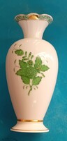 Herendi  váza zöld Apponyi  mintával 19 cm magas