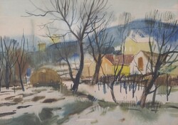 (K)  Szalóky Sándor (1921-1978) : Hóolvadás