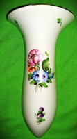 Gyönyörű Herendi virág mintás fali váza / Szenteltvíz tartó 18 x 9 cm a képek szerint